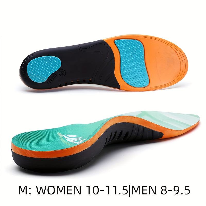 1 Pair Heavy Duty Support Insoles, Big & Tall, 220lbs+, Wide Feet, Shock Absorbing, Arch Support Gel Comfort Inserts, Distributes Pressure, Athletic Running Insole For Women And Men, Work Boots & Shoes