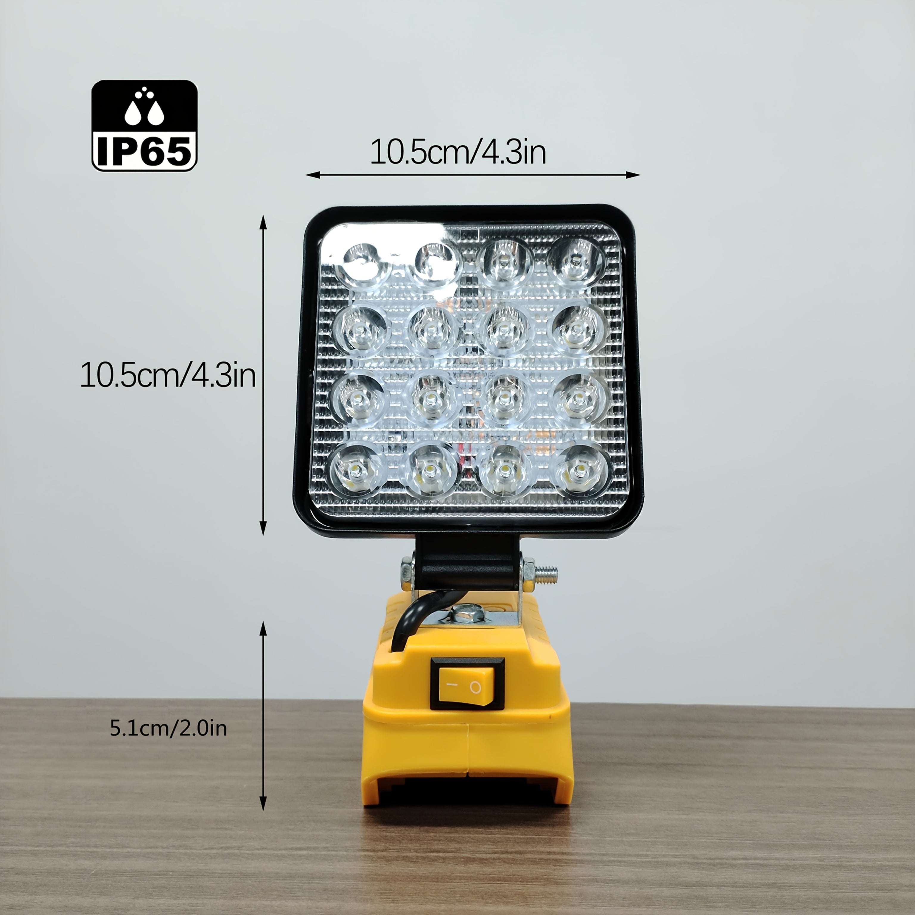 Water and Dust Resistant 48W 3800 Lumens/60W 4500 Lumens/90W 5400 Lumens Cordless LED Work Light - LED Flood Light with 2 USB Charging Ports - Battery Light for Outdoor, Camping, Car Repair, Emergency & Job Site Lighting (wit