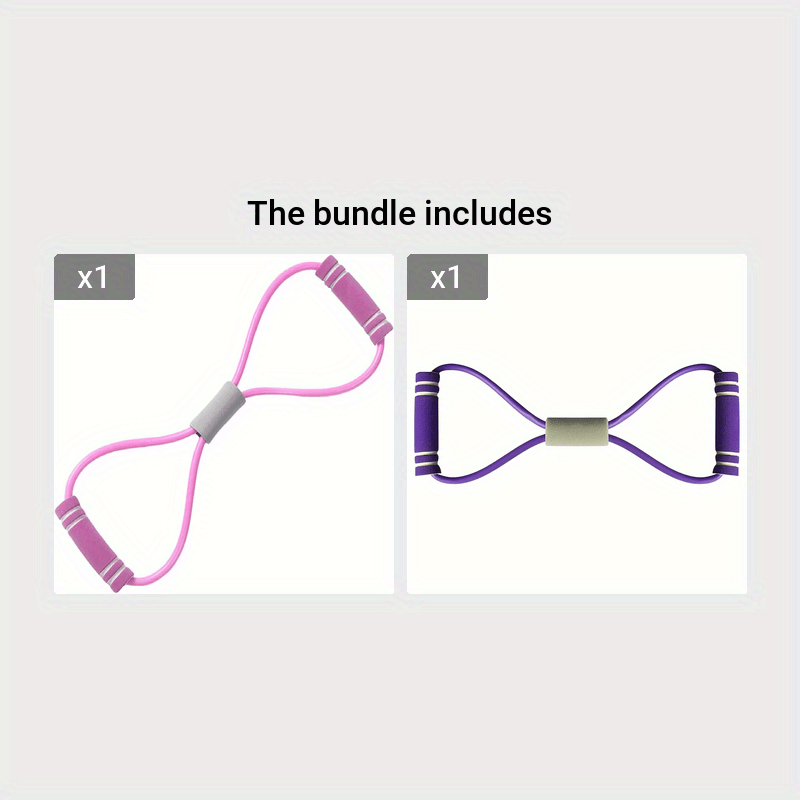 1 Figure-8 Resistance Band Puller | Valentine'S Day Gift, Back-Sculpting Yoga Training Equipment, Elastic Tube Chest Expander for Women'S Back Fitness, Medium Tension, TPE Material, Mixed Color