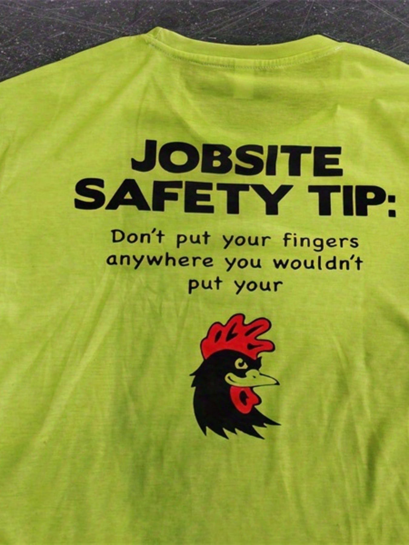 Mens Hilarious Safety Tip Graphic T-Shirt - Soft & Breathable for Summer, Eye-Catching Jobsite Print - Perfect for Work or Casual Play, All-Day Comfort