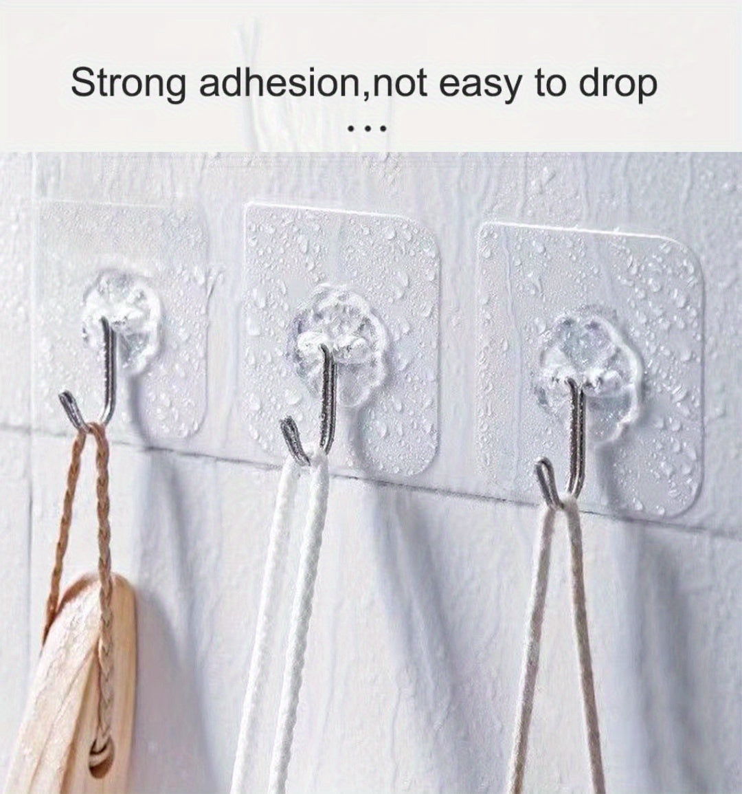 10pcs Strong Sticky Hook, Self Adhesive Wall Hook, Waterproof Hanging Hook, Bathroom Toilet Wall Traceless Storage Hook, Multifunctional Hanging Storage Wall Hook