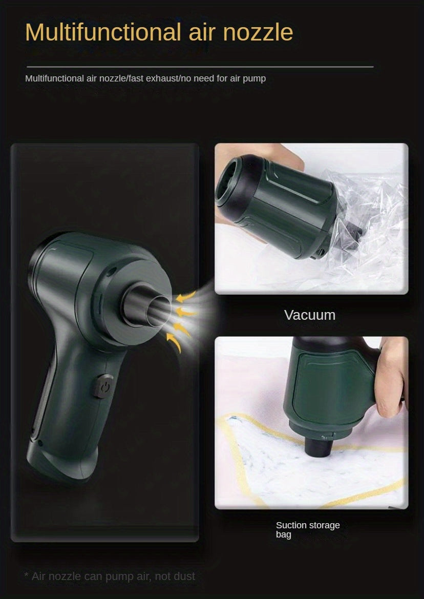 High Power Three In One Wireless Vacuum Cleaner With Extended Battery Life For Suction, Air Extraction, And Blowing At Home And In Car