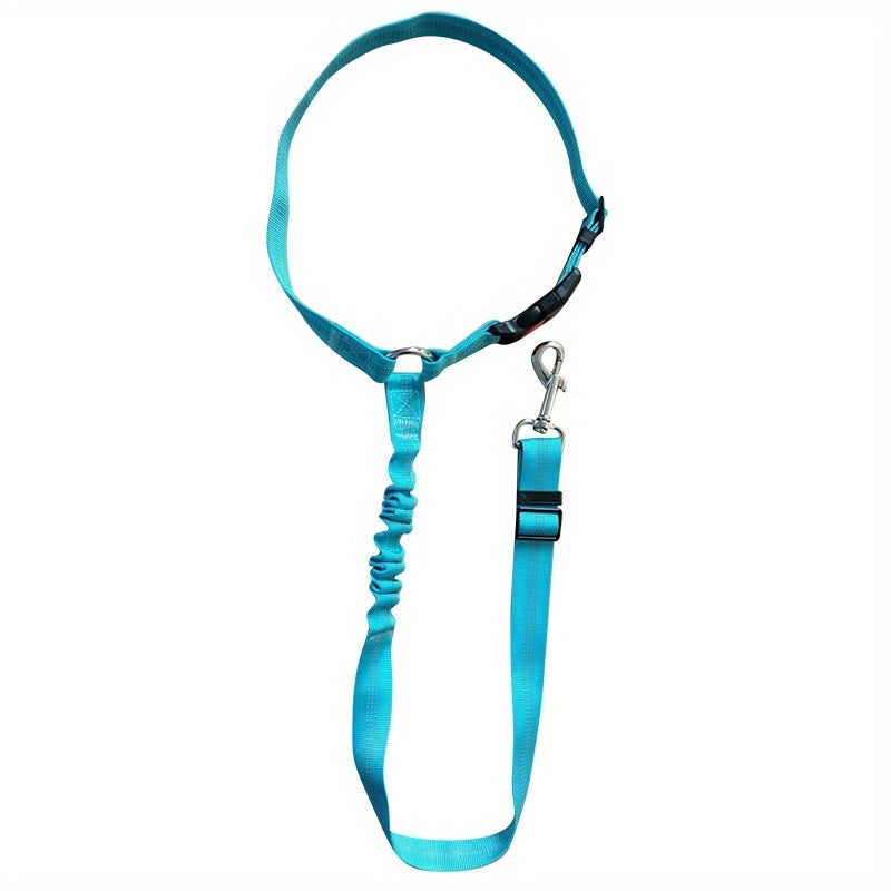 1pc Adjustable Dog Car Seat Belt, Pet Safety Vehicle Harness with Buckle, Striped Design, Machine Washable, Keeps Your Pet Safe While in Car