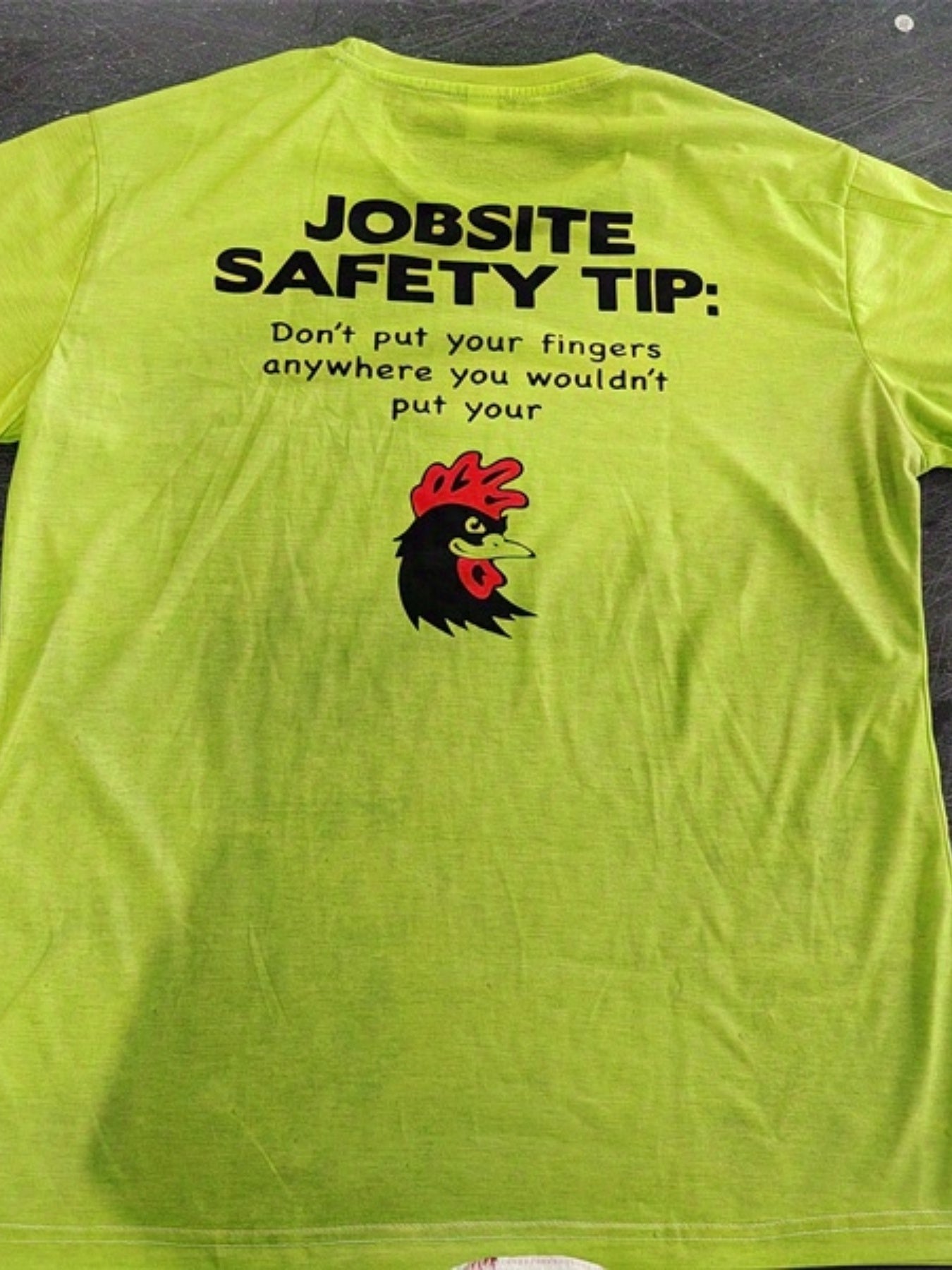 Mens Hilarious Safety Tip Graphic T-Shirt - Soft & Breathable for Summer, Eye-Catching Jobsite Print - Perfect for Work or Casual Play, All-Day Comfort