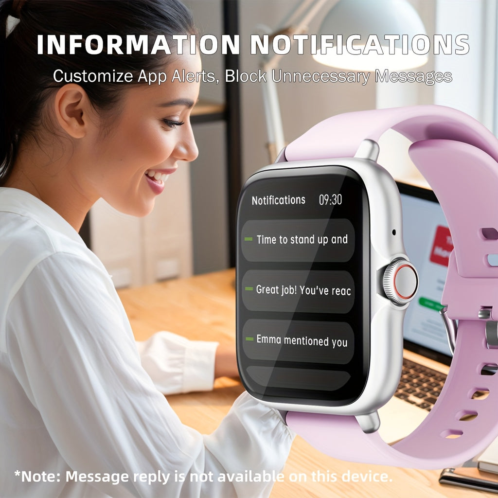 1.83'' Full Touch Screen Smart Watch |, Message Alerts, Call Answering, Sports Pedometer, Health Monitoring, Compatible with Iphone/Android, Alloy Body, Silicone Strap, DESERTCAT - Ideal Gift for And Birthdays