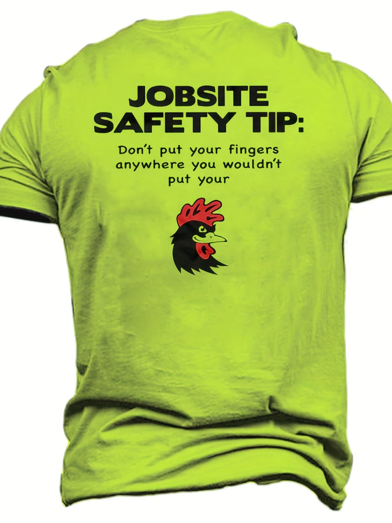 Mens Hilarious Safety Tip Graphic T-Shirt - Soft & Breathable for Summer, Eye-Catching Jobsite Print - Perfect for Work or Casual Play, All-Day Comfort