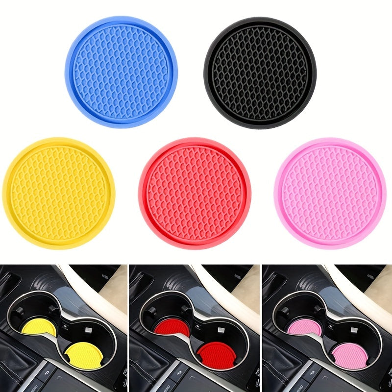 2pcs Silicone Car Cup Holder Coasters, Non-Slip Vehicle Interior Accessories for Auto Cup Holders