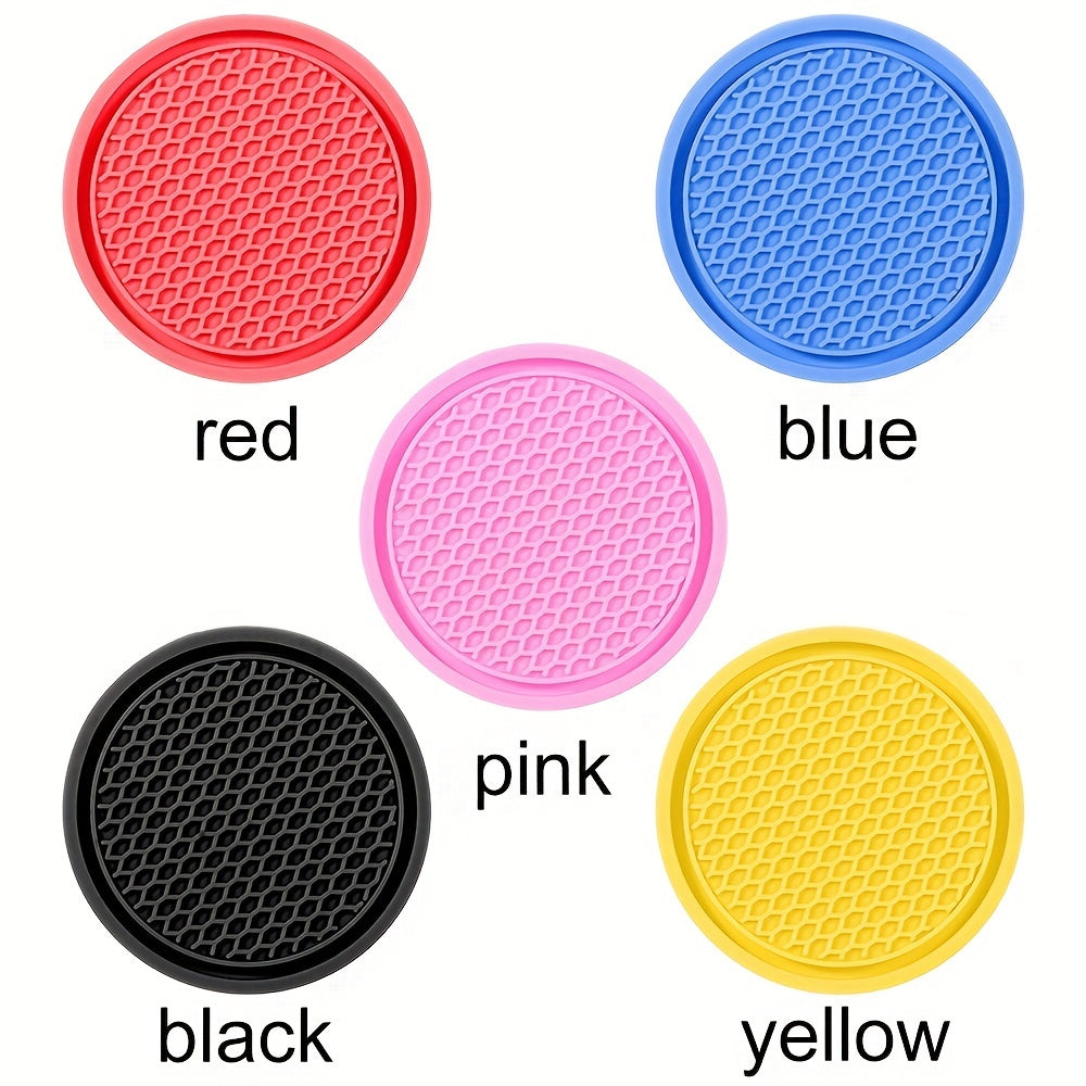 2pcs Silicone Car Cup Holder Coasters, Non-Slip Vehicle Interior Accessories for Auto Cup Holders
