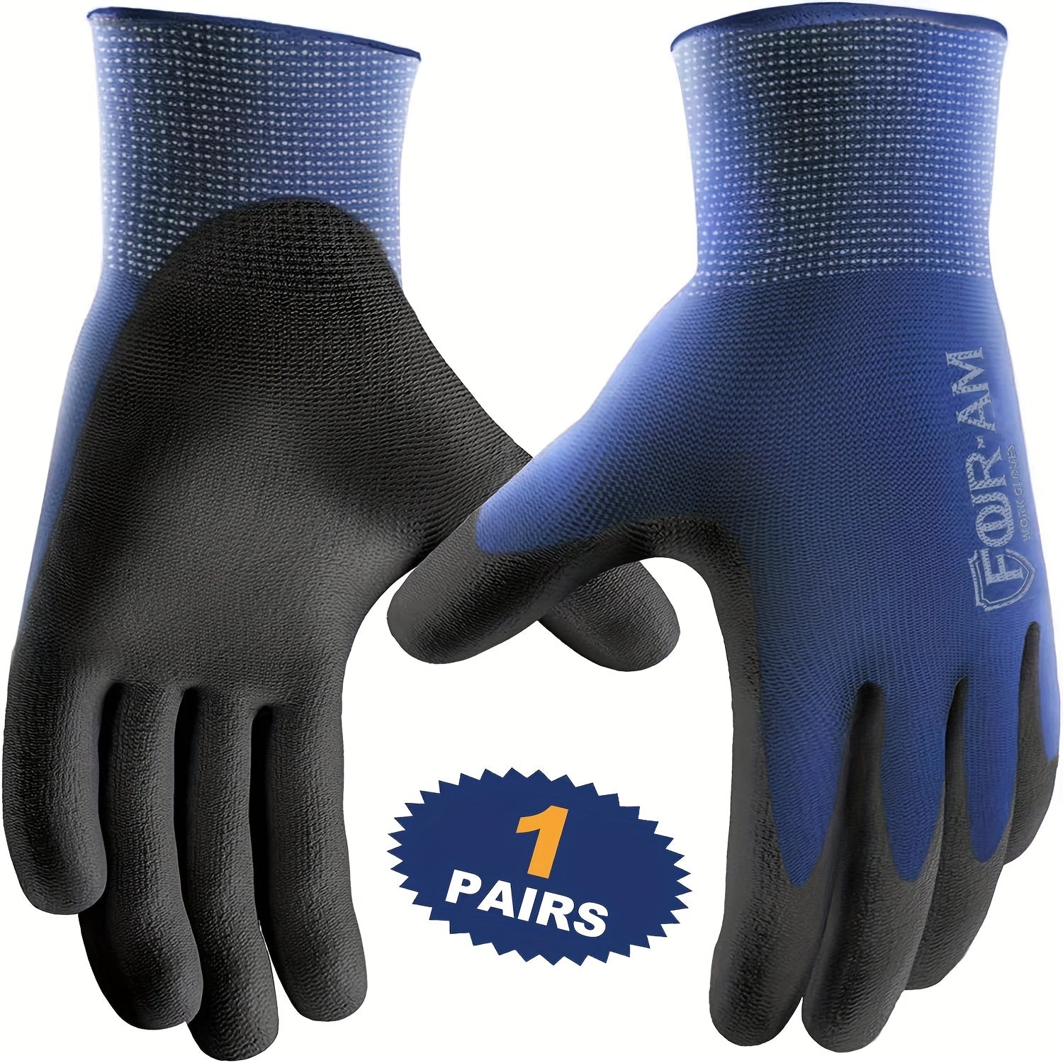 1/3 Pairs Ultra-Slim Grip Work Gloves - Superior Durable Nylon with Black Polyurethane Coating, Comfort Knit Wrist Cuff - Ideal for Daily Light Duty Tasks