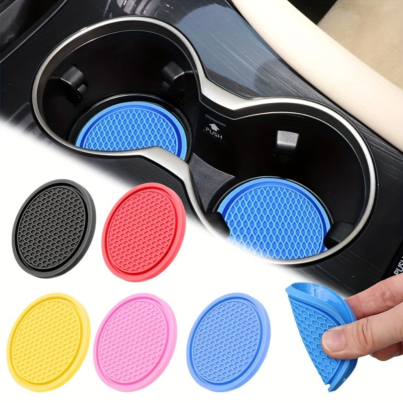 2pcs Silicone Car Cup Holder Coasters, Non-Slip Vehicle Interior Accessories for Auto Cup Holders