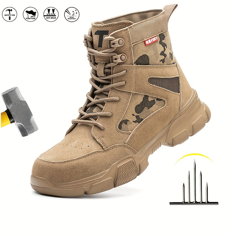 Men's Steel Toe Safety Shoes Puncture Proof Work Shoes Boots, Industrial And Construction Site, men's footwear