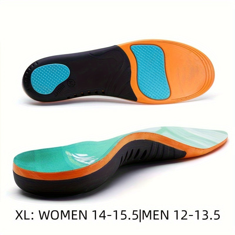 1 Pair Heavy Duty Support Insoles, Big & Tall, 220lbs+, Wide Feet, Shock Absorbing, Arch Support Gel Comfort Inserts, Distributes Pressure, Athletic Running Insole For Women And Men, Work Boots & Shoes