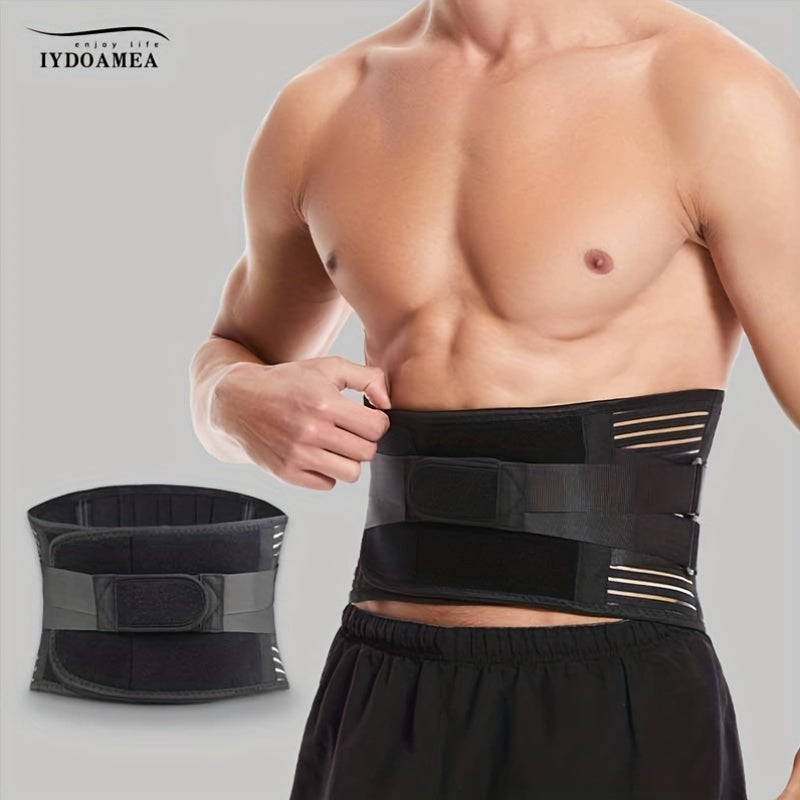 Back Support, 6 Spring Supports, Men's/Women'S Work Breathable Back Support Belt, 16 Hole Mesh Anti-slip Waist Support Belt