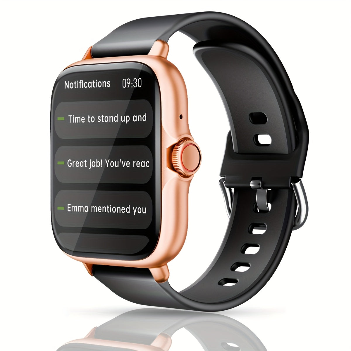 1.83'' Full Touch Screen Smart Watch |, Message Alerts, Call Answering, Sports Pedometer, Health Monitoring, Compatible with Iphone/Android, Alloy Body, Silicone Strap, DESERTCAT - Ideal Gift for And Birthdays
