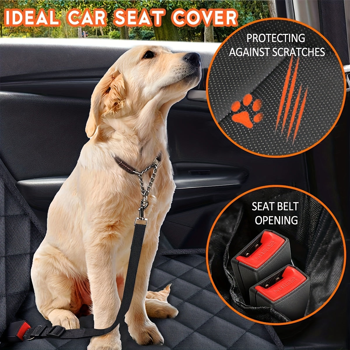 Ultimate Pet-Friendly Car Seat Protector - Waterproof, Anti-Slip, Easy Clean, Durable Cover for Mess-Free Rides - Perfect for Pet Owners!