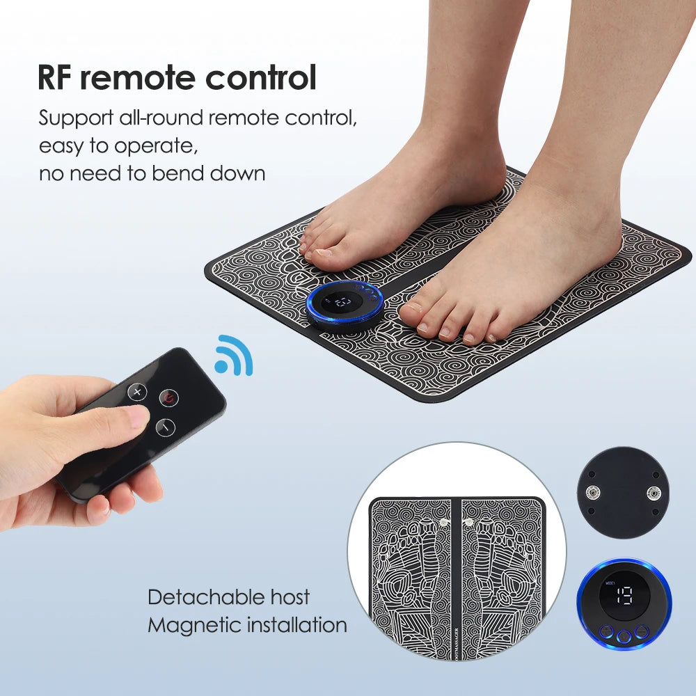 Rechargeable Electric Foot Massager Pad Electrostimulator Massage Mat EMS Muscle Massager Relax Feet Massage Fitness Masajeador