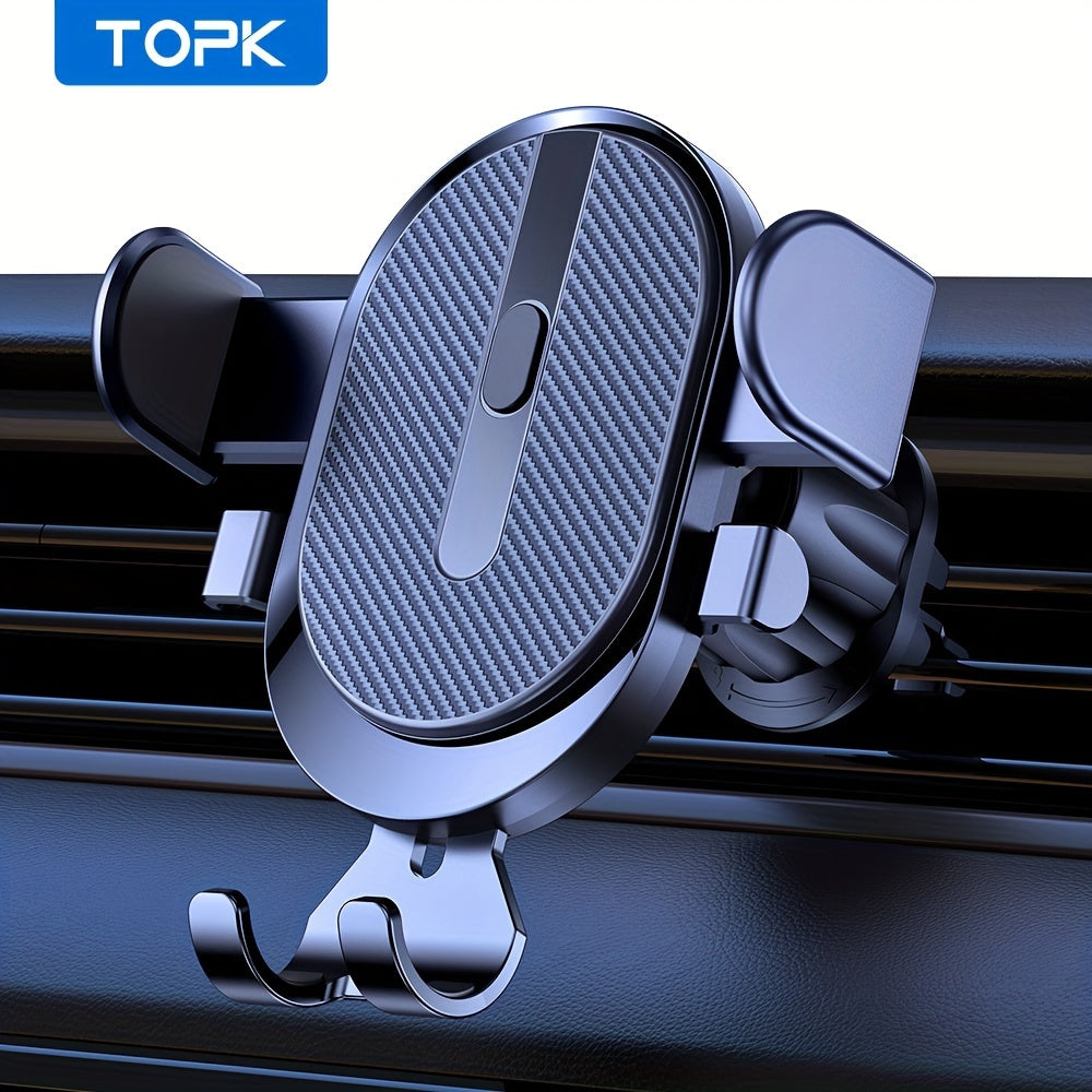 Phone Holder Mount, TOPK [Upgrade Auto Locking]  Phone Holder with Hook Clip for  Air Vent Compatible with iPhone  etc., Car Accessory, Travel Gadget, Compact Design, Secure Grip, Highquality Holder, Reliable Mount, Drivers,