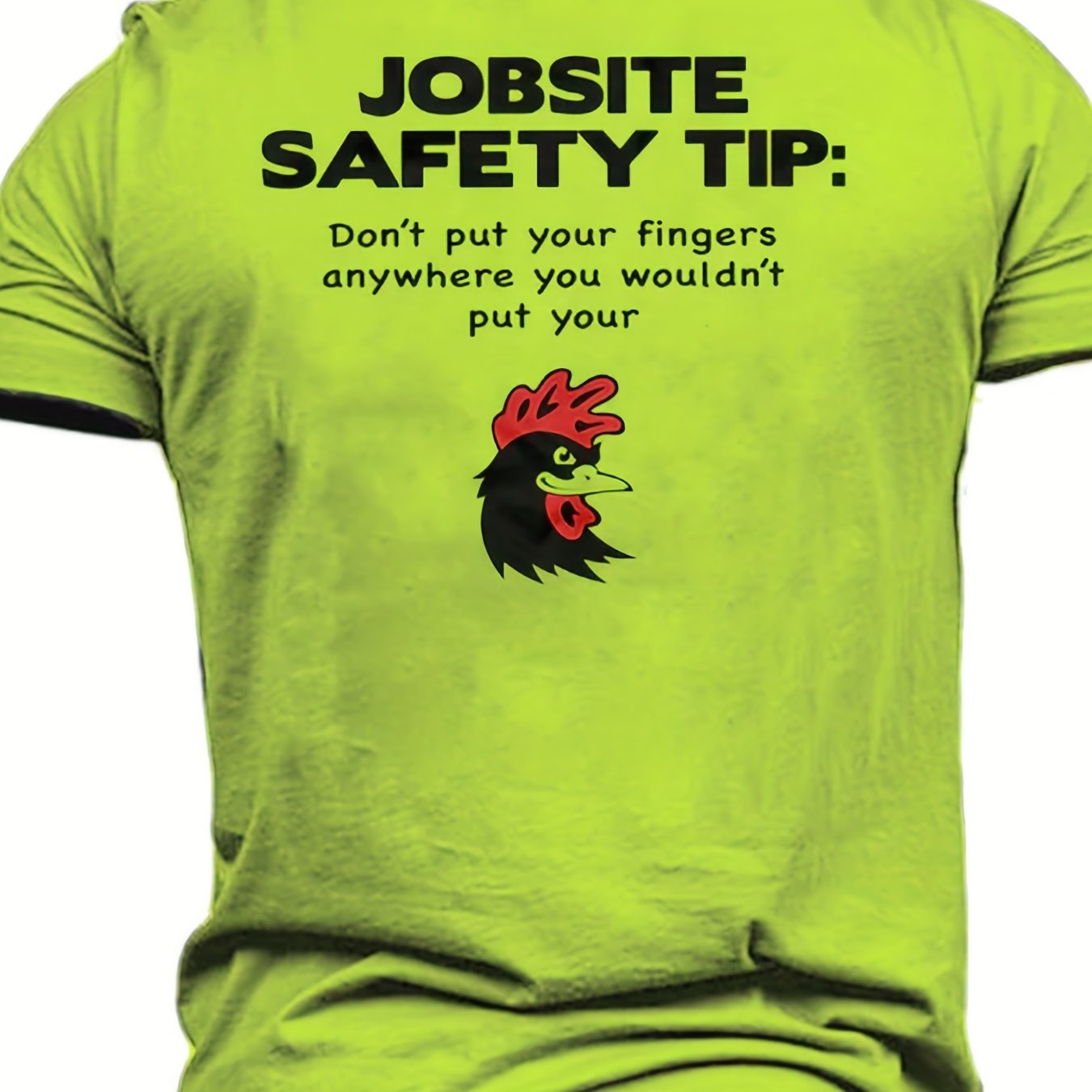 Mens Hilarious Safety Tip Graphic T-Shirt - Soft & Breathable for Summer, Eye-Catching Jobsite Print - Perfect for Work or Casual Play, All-Day Comfort