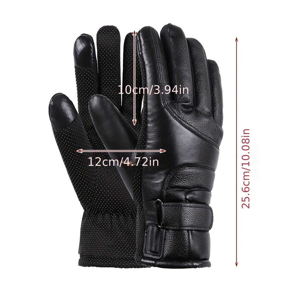 Electric Heated Gloves Powered By USB Power Bank (Not Included) Hand Warmer Heating Gloves Winter Motorcycle Thermal Touch Screen Bike Waterproof Gloves