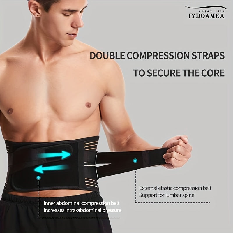 Back Support, 6 Spring Supports, Men's/Women'S Work Breathable Back Support Belt, 16 Hole Mesh Anti-slip Waist Support Belt