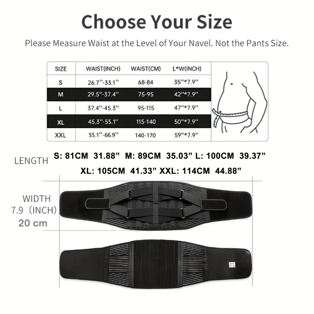 Back Support, 6 Spring Supports, Men's/Women'S Work Breathable Back Support Belt, 16 Hole Mesh Anti-slip Waist Support Belt