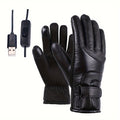 Electric Heated Gloves Powered By USB Power Bank (Not Included) Hand Warmer Heating Gloves Winter Motorcycle Thermal Touch Screen Bike Waterproof Gloves