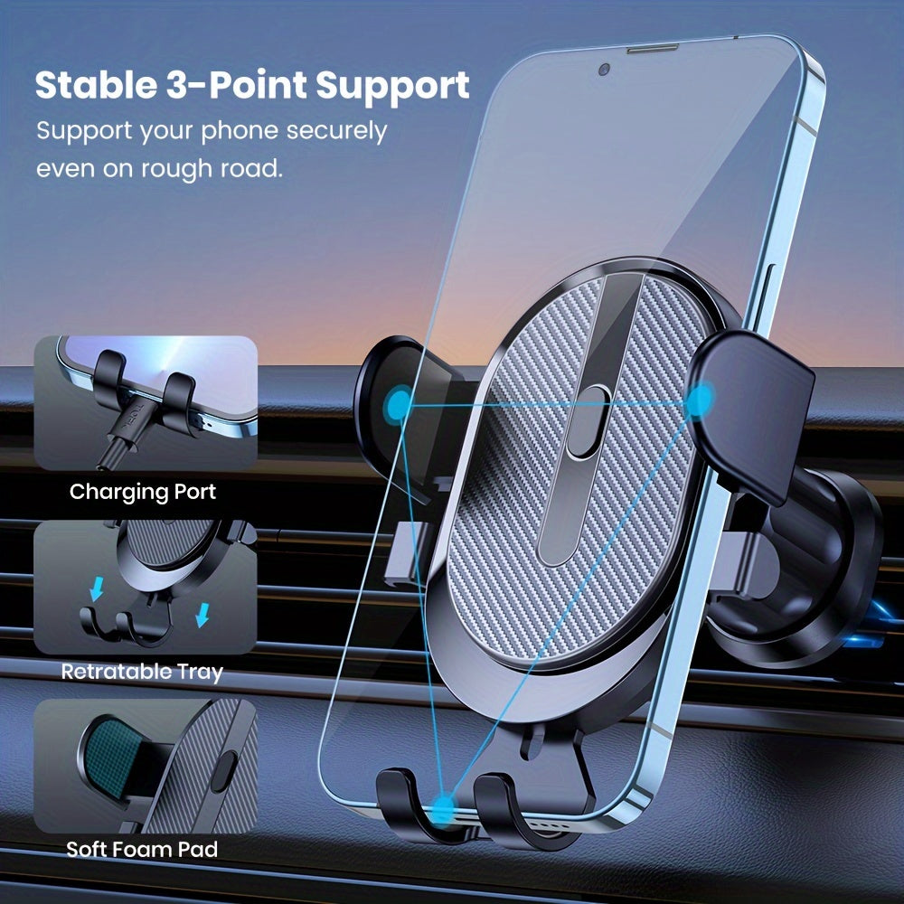 Phone Holder Mount, TOPK [Upgrade Auto Locking]  Phone Holder with Hook Clip for  Air Vent Compatible with iPhone  etc., Car Accessory, Travel Gadget, Compact Design, Secure Grip, Highquality Holder, Reliable Mount, Drivers,