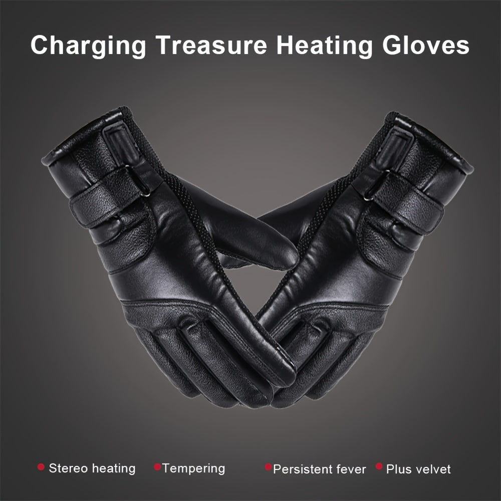 Electric Heated Gloves Powered By USB Power Bank (Not Included) Hand Warmer Heating Gloves Winter Motorcycle Thermal Touch Screen Bike Waterproof Gloves